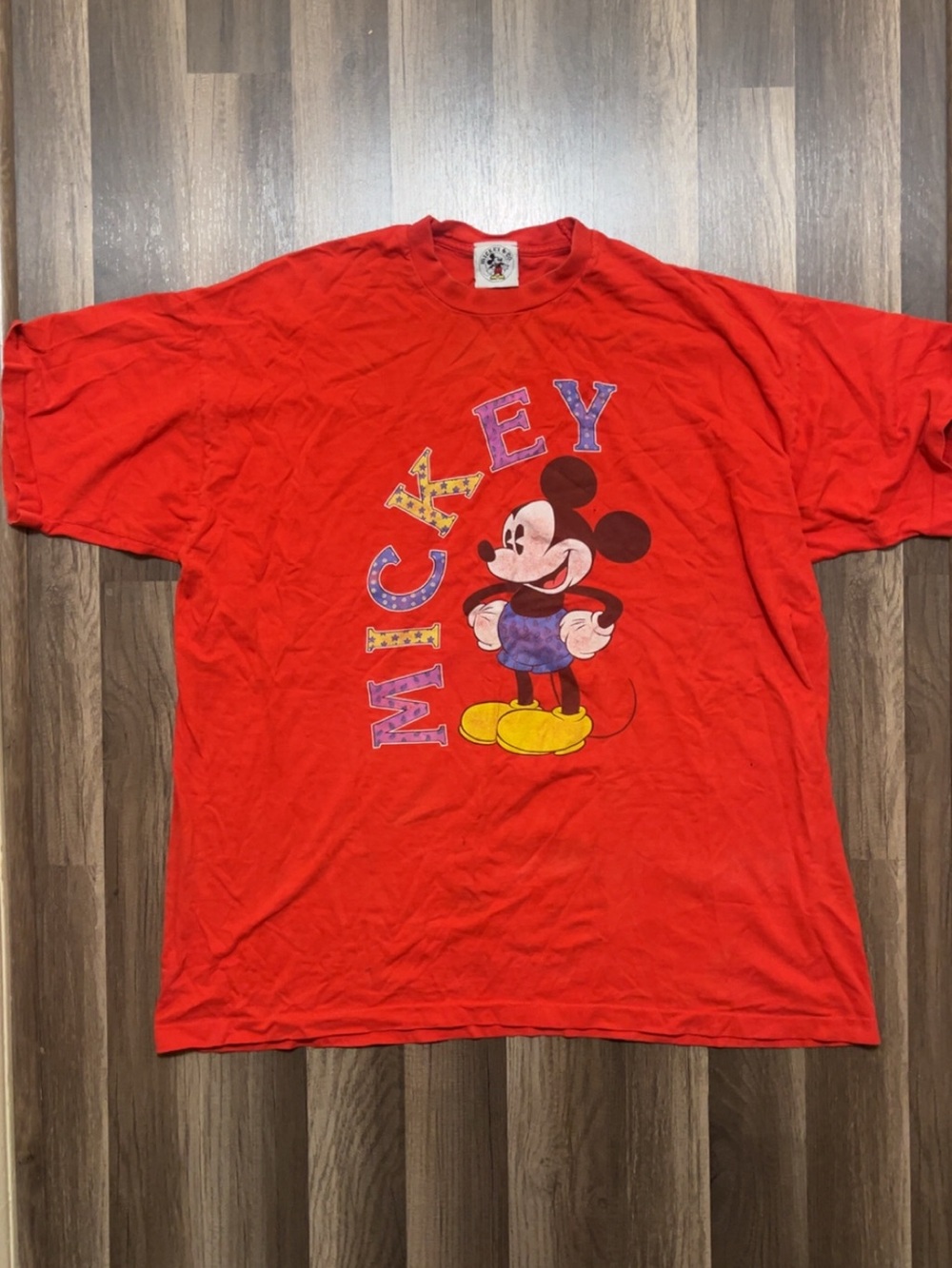Vintage MICKEY & CO Mickey Mouse Mens Red XXL 2X Shirt